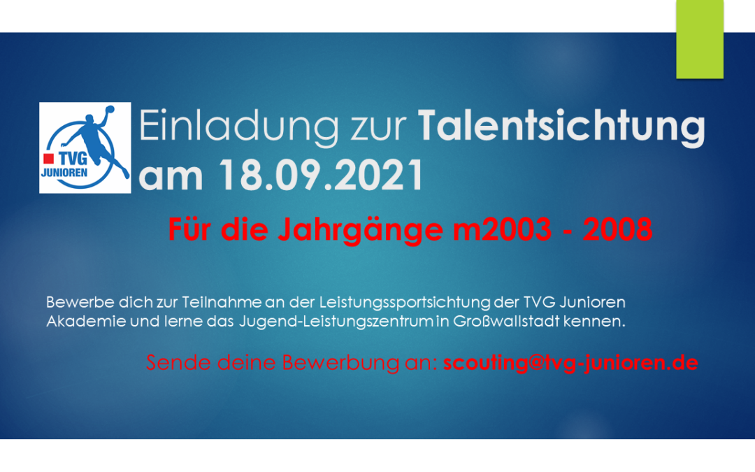 Einladung zur TVG Junioren Talentsichtung